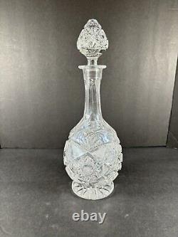 Vintage Cut Crystal Decanter Beautiful 12 Clear Brilliant