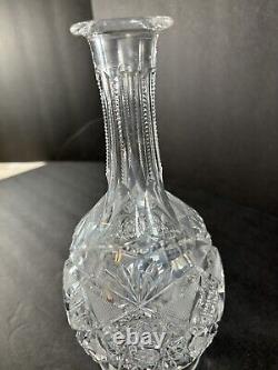 Vintage Cut Crystal Decanter Beautiful 12 Clear Brilliant