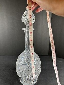 Vintage Cut Crystal Decanter Beautiful 12 Clear Brilliant