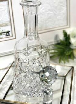 Vintage Cut Crystal Decanter Heavy Hand Crafted Golf Ball style stopper