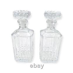 Vintage Cut Crystal Glass Decanter Liquor Whiskey Bar Scotch Bourbon Bottle 2PC