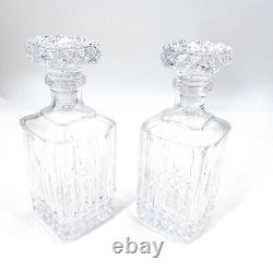 Vintage Cut Crystal Glass Decanter Liquor Whiskey Bar Scotch Bourbon Bottle 2PC