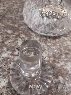 Vintage Cut Crystal Liquor Decanter Set Of 5 With Silver Tags