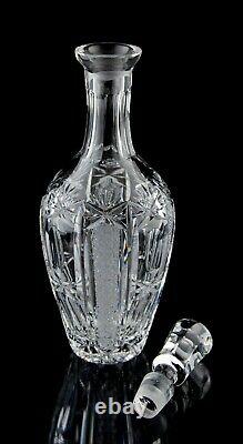 Vintage Cut Glass Decanter and Cordial Liquor Set Elegant