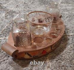 Vintage- Cut Glass Liquor Decanters- With Glasses and Serving Tray