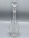 Vintage Cut Glass Tall Decanter With Stopper