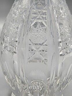 Vintage Cut Glass Tall Decanter with Stopper