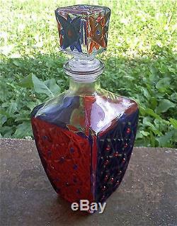 Vintage Cut Glass Whiskey Decanter Jack Daniels Bourbon Bottle Stopper Home Bar
