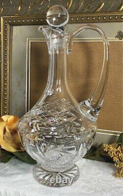 Vintage Cut glass Decanter Spirits holder stopper Barware Liquor Holder