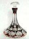 Vintage Czech/bohemian Cased Ruby Red Cut To Clear 10 1/2 Ships Decanter