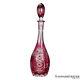 Vintage Czech Bohemian Ruby Cut To Clear Crystal Glass Wine Decanter