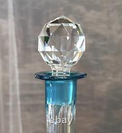 Vintage Decanter Crystal Cut to Clear Aqua Blue Nachtmann Traube Germany