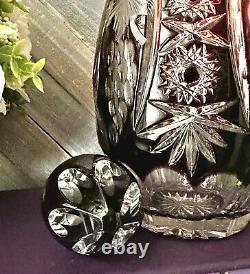 Vintage Decanter Crystal Cut to Clear Purple Nachtmann Traube Purple Decanter