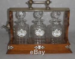 Vintage Decanter Set (3) With Brandy, Sherry & Whisky Coalport Bone China Labels