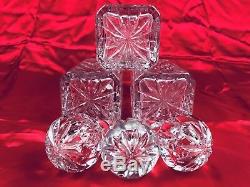 Vintage Decanters Cut Glass Set Of 3 Beautiful Collectible Rare