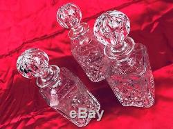 Vintage Decanters Victorian Cut Glass Set Of 3 Beautiful Collectible Rare