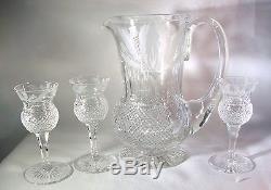 Vintage Edinburgh Crystal Thistle (Cut) Cordial Decanter with Cordial Glasses