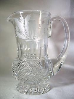 Vintage Edinburgh Crystal Thistle (Cut) Cordial Decanter with Cordial Glasses