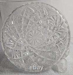 Vintage Etched Bohemian Crystal Decanter And Stopper 12