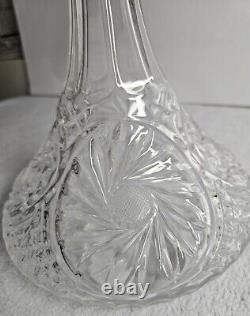 Vintage Etched Bohemian Crystal Decanter And Stopper 12