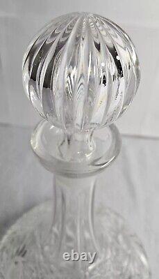 Vintage Etched Bohemian Crystal Decanter And Stopper 12