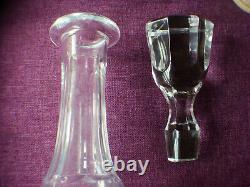 Vintage Exceptional Cut Crystal Handblown Glass Heavy Liquor Decanter Long Facet