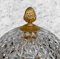 Vintage French Rococo Crystal Serving Decanter Bar with Brass Dolphin Motif
