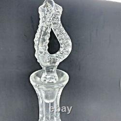 Vintage German Cut Lead Crystal Decanter Ornate Swan Frosted Accents