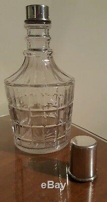 Vintage Hawkes cut glass decanter with Sterling top
