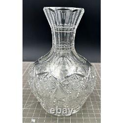 Vintage Heavy American Brilliant Cut Glass Vase Decanter Detailed Designs