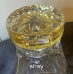 Vintage, Heavy Crystal Decanter & 3 Piece Set Of Fine Crystal Cut Glasses