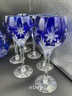 Vintage Horst Belda Stars Of Midnight 12 Crystal Glasses & Matching Decanter