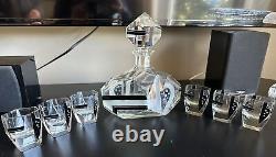 Vintage Karl Palda Czech Decanter Set Hand Cut Art Deco Crystal With6 Glasses