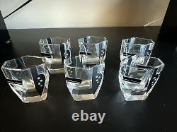 Vintage Karl Palda Czech Decanter Set Hand Cut Art Deco Crystal With6 Glasses