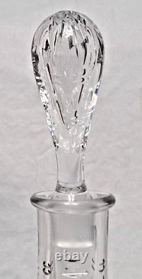 Vintage Lead Crystal Decanter Bohemia Czech Etched Hand Cut Conical Cottage Core