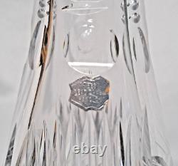 Vintage Lead Crystal Decanter Bohemia Czech Etched Hand Cut Conical Cottage Core