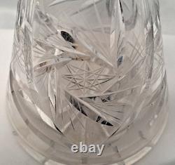 Vintage Lead Crystal Decanter Bohemia Czech Etched Hand Cut Conical Cottage Core