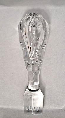 Vintage Lead Crystal Decanter Bohemia Czech Etched Hand Cut Conical Cottage Core