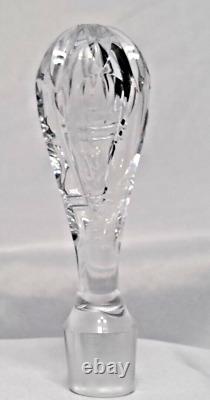 Vintage Lead Crystal Decanter Bohemia Czech Etched Hand Cut Conical Cottage Core