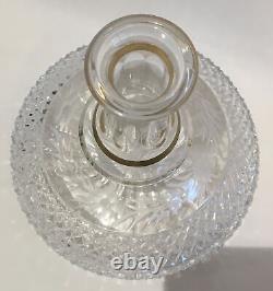 Vintage Lead Crystal Ships Decanter Hand Cut, Etched With Gold Accents Rare