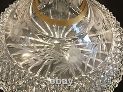 Vintage Lead Crystal Ships Decanter Hand Cut, Etched With Gold Accents Rare