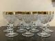 Vintage Moser Czech Cut Crystal Wine Glasses With Gold Rim Set Of 11