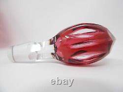 Vintage Nachtman Traube Cut Glass Lead Crystal Red Decanter Cordial Glass Set