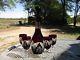 Vintage Red/burgundy Cut To Clear Crystal Bohemian Sangria Decanter Set