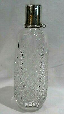 Vintage Signed Hawkes ABP Deep Cut Glass Decanter with Sterling Shot Cup/top