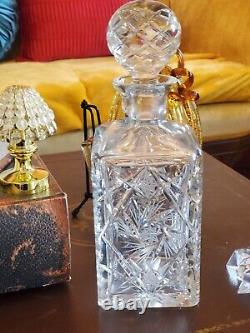 Vintage Square Crystal, Cut Glass, Antique Decanter STUNNING SOPHISTICATED