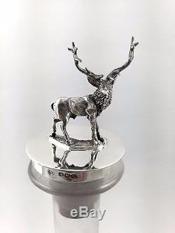 Vintage Sterling Silver & Glass Stag Decanter Sheffield 1950