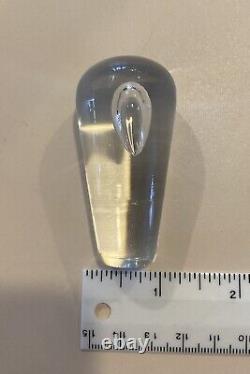 Vintage Steuben Slice Flute Cut Clear Crystal Glass Teardrop Decanter & Stopper
