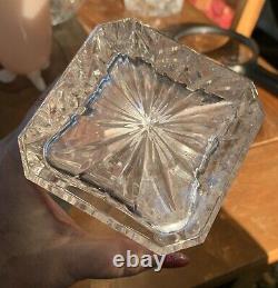 Vintage Tiffany & Co Crystal Whiskey Decanter 9.5 Tall Square Deep Cut Design