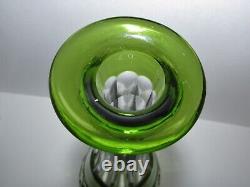 Vintage Val St Lambert Green Cut to Clear Crystal Decanter 1111
